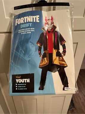 Fortnite Drift Youth Medium Halloween 🎃 Costume - Black, Gold & Pink